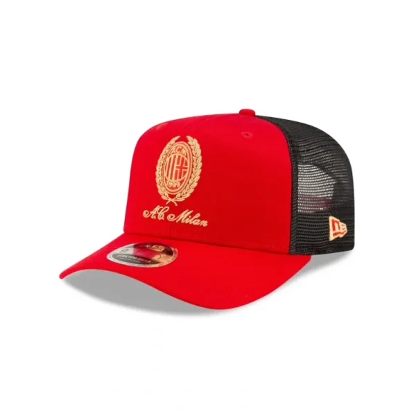 Best Sale AC Milan Heritage Gold Red 9FIFTY StretchSnap Hat - KTGCaps - Baseball caps for various teams, purchased online at a discount