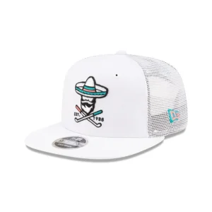 Flash Sale Almigos X New Era White 9FIFTY Original Fit Trucker - KTGCaps - Baseball caps for various teams, purchased online at a discount