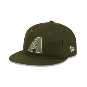 Flash Sale Arizona Diamondbacks New Olive Wool Retro Crown 59FIFTY Fitted Hat - KTGCaps - Baseball caps for various teams, purchased online at a discount