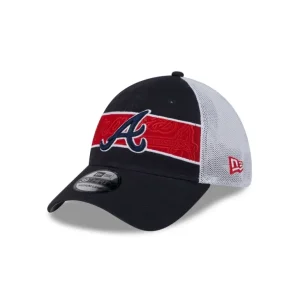 Flash Sale Atlanta Braves Banded 39THIRTY Stretch Fit Hat - KTGCaps - Baseball caps for various teams, purchased online at a discount