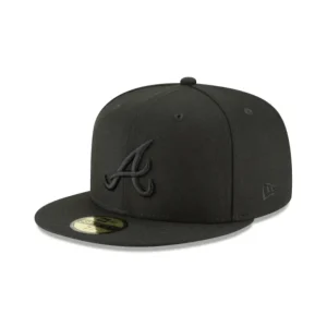 Discount Atlanta Braves Blackout Basic 59FIFTY Fitted Hat - KTGCaps - Baseball caps for various teams, purchased online at a discount
