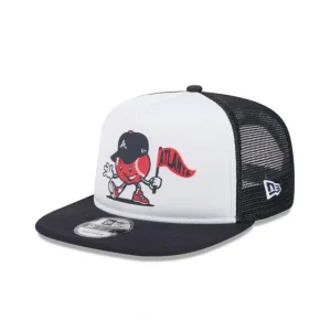 Discount Atlanta Braves Court Sport 9FIFTY AFrame Trucker Hat - KTGCaps - Baseball caps for various teams, purchased online at a discount