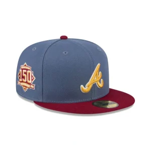 New Atlanta Braves Deep Blue 59FIFTY Fitted Hat - KTGCaps - Baseball caps for various teams, purchased online at a discount