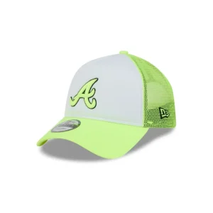 New Atlanta Braves Hi Vis Doodle 9FORTY AFrame Trucker Hat - KTGCaps - Baseball caps for various teams, purchased online at a discount