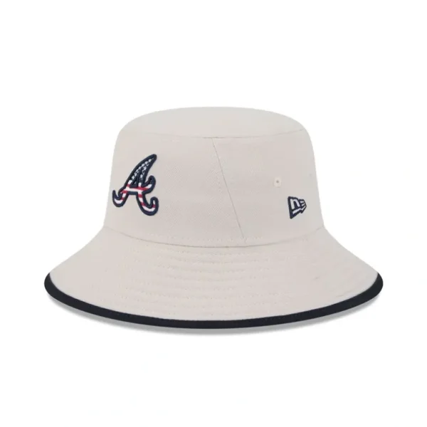 Best Sale Atlanta Braves Independence Day 2024 Stretch Bucket Hat - KTGCaps - Baseball caps for various teams, purchased online at a discount