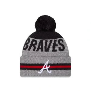Flash Sale Atlanta Braves Runner Pom Knit Hat - KTGCaps - Baseball caps for various teams, purchased online at a discount