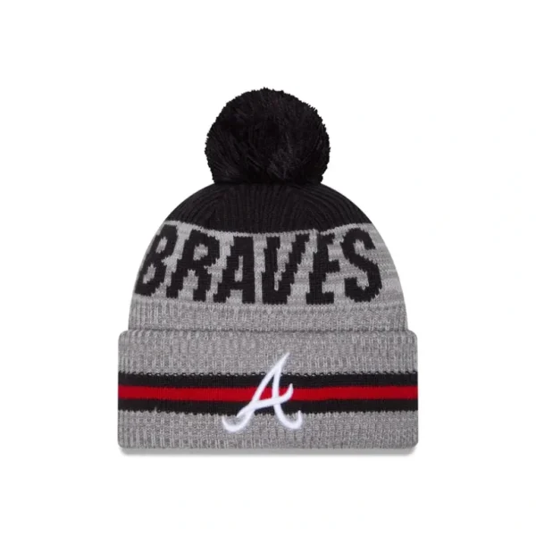 Flash Sale Atlanta Braves Runner Pom Knit Hat - KTGCaps - Baseball caps for various teams, purchased online at a discount