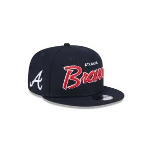 Flash Sale Atlanta Braves Script Kids 9FIFTY Snapback Hat - KTGCaps - Baseball caps for various teams, purchased online at a discount