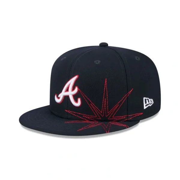 Flash Sale Atlanta Braves Solar Stars 59FIFTY Fitted Hat - KTGCaps - Baseball caps for various teams, purchased online at a discount