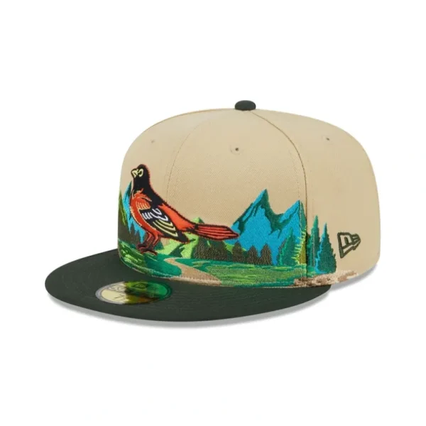 New Baltimore Orioles Team Landscape 59FIFTY Fitted Hat - KTGCaps - Baseball caps for various teams, purchased online at a discount