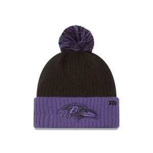 Discount Baltimore Ravens 2024 Inspire Change Pom Knit Hat - KTGCaps - Baseball caps for various teams, purchased online at a discount