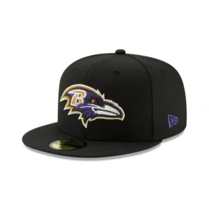 Fashion Baltimore Ravens Black 59FIFTY Fitted Hat - KTGCaps - Baseball caps for various teams, purchased online at a discount