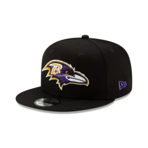 Discount Baltimore Ravens Black 9FIFTY Snapback Hat - KTGCaps - Baseball caps for various teams, purchased online at a discount