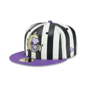 Hot Beetlejuice Striped 59FIFTY Fitted Hat - KTGCaps - Baseball caps for various teams, purchased online at a discount
