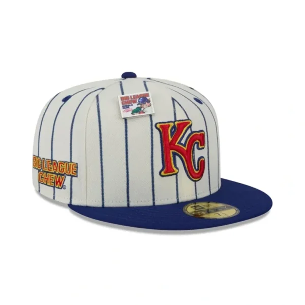 Flash Sale Big League Chew X Kansas City Royals Pinstripe 59FIFTY Fitted Hat - KTGCaps - Baseball caps for various teams, purchased online at a discount
