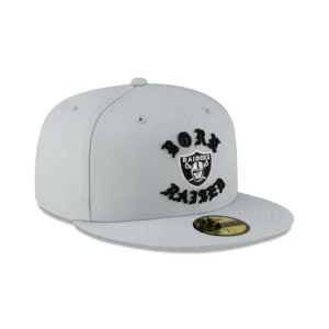 Flash Sale Born x Raised Las Vegas Raiders Gray 59FIFTY Fitted - KTGCaps - Baseball caps for various teams, purchased online at a discount