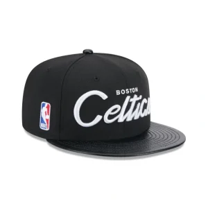 Fashion Boston Celtics Faux Leather Visor 9FIFTY Snapback Hat - KTGCaps - Baseball caps for various teams, purchased online at a discount