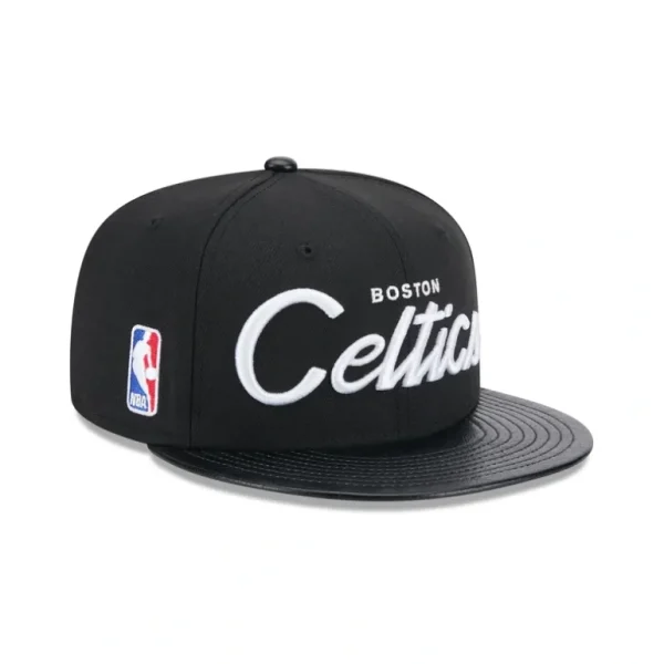 Fashion Boston Celtics Faux Leather Visor 9FIFTY Snapback Hat - KTGCaps - Baseball caps for various teams, purchased online at a discount