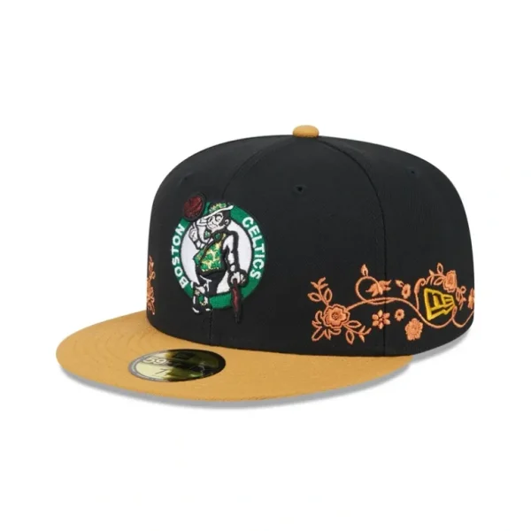Fashion Boston Celtics Floral Vine 59FIFTY Fitted Hat - KTGCaps - Baseball caps for various teams, purchased online at a discount