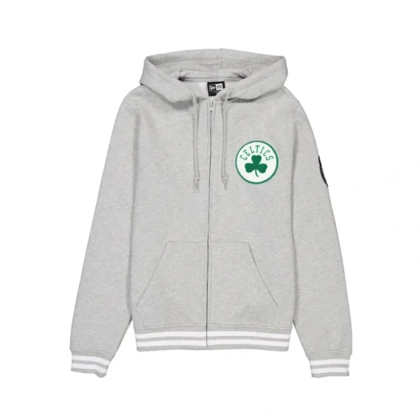 Fashion Boston Celtics Gray Logo Select FullZip Hoodie - KTGCaps - Baseball caps for various teams, purchased online at a discount