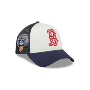 Outlet Boston Red Sox Checkered Flag 9FORTY AFrame Trucker Hat - KTGCaps - Baseball caps for various teams, purchased online at a discount