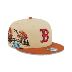 Discount Boston Red Sox Fall Landscape 9FIFTY Snapback Hat - KTGCaps - Baseball caps for various teams, purchased online at a discount