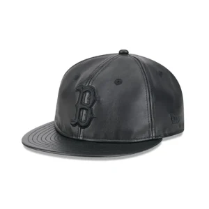 Fashion Boston Red Sox Genuine Leather Retro Crown 9FIFTY Strapback Hat - KTGCaps - Baseball caps for various teams, purchased online at a discount