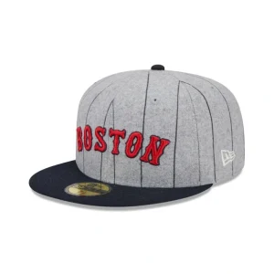 Hot Boston Red Sox Heather Pinstripe 59FIFTY Fitted Hat - KTGCaps - Baseball caps for various teams, purchased online at a discount