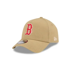 Hot Boston Red Sox Logo Essentials Khaki 9FORTY AFrame Snapback Hat - KTGCaps - Baseball caps for various teams, purchased online at a discount