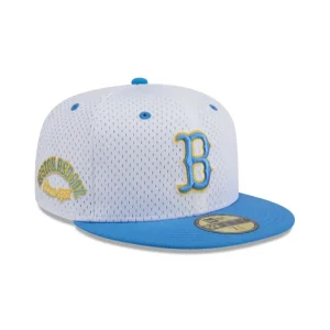 Discount Boston Red Sox Throwback Mesh 59FIFTY Fitted Hat - KTGCaps - Baseball caps for various teams, purchased online at a discount