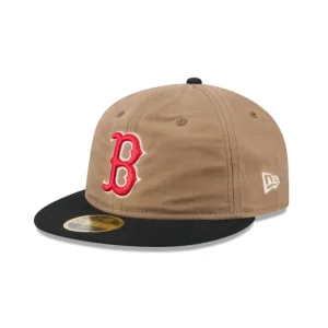 Discount Boston Red Sox Wax Canvas Retro Crown 59FIFTY Fitted Hat - KTGCaps - Baseball caps for various teams, purchased online at a discount