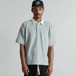 Sale Brand New Era Alden Heather Gray Rugby Shirt - KTGCaps - Baseball caps for various teams, purchased online at a discount