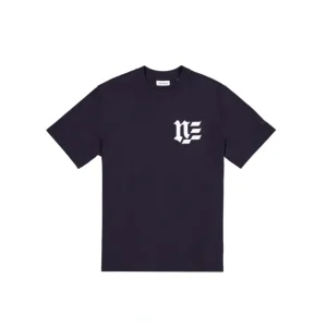 Hot Brand New Era Blackletter Graphic Navy TShirt - KTGCaps - Baseball caps for various teams, purchased online at a discount
