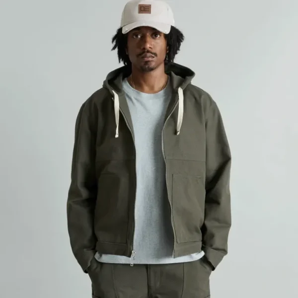 Fashion Brand New Era Forge Dusty Charcoal Hooded Work Jacket - KTGCaps - Baseball caps for various teams, purchased online at a discount