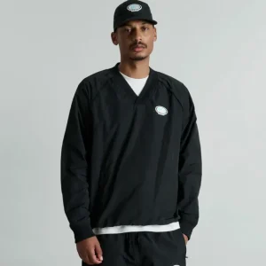 Discount Brand New Era Larkin Black Track Pullover Jacket - KTGCaps - Baseball caps for various teams, purchased online at a discount