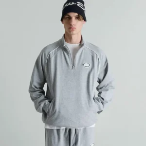 Hot Brand New Era Shoreline Heather Gray HalfZip Pullover - KTGCaps - Baseball caps for various teams, purchased online at a discount