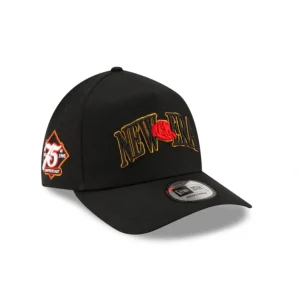 Outlet Brand New Era 75th Retro Black 9FORTY AFrame Adjustable Hat - KTGCaps - Baseball caps for various teams, purchased online at a discount