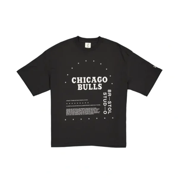 Fashion Bristol x Chicago Bulls Black TShirt - KTGCaps - Baseball caps for various teams, purchased online at a discount