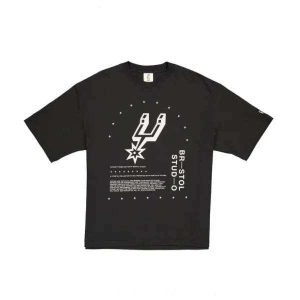 Fashion Bristol x San Antonio Spurs Black TShirt - KTGCaps - Baseball caps for various teams, purchased online at a discount