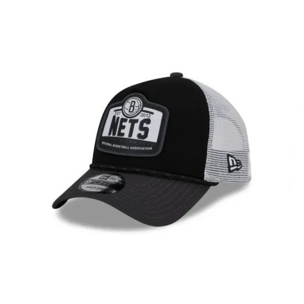 Fashion Brooklyn Nets 2024 Rally Drive 9FORTY AFrame Trucker Hat - KTGCaps - Baseball caps for various teams, purchased online at a discount