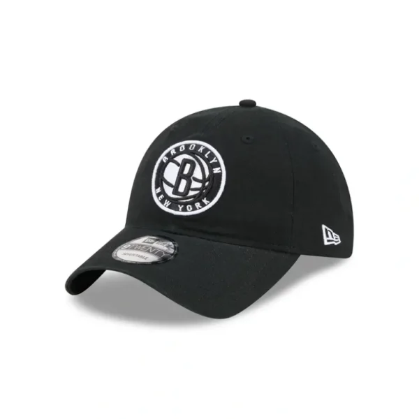 Hot Brooklyn Nets Black 9TWENTY Adjustable Hat - KTGCaps - Baseball caps for various teams, purchased online at a discount
