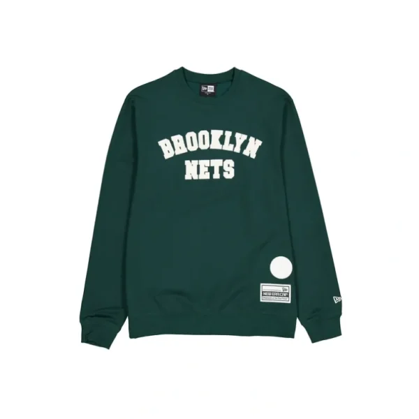 Fashion Brooklyn Nets Dark Green Logo Select Crewneck - KTGCaps - Baseball caps for various teams, purchased online at a discount