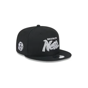 Discount Brooklyn Nets Script Kids 9FIFTY Snapback Hat - KTGCaps - Baseball caps for various teams, purchased online at a discount