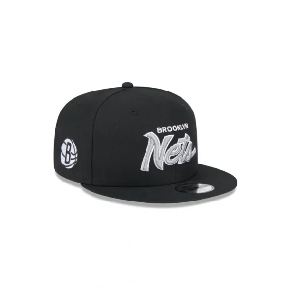 Discount Brooklyn Nets Script Kids 9FIFTY Snapback Hat - KTGCaps - Baseball caps for various teams, purchased online at a discount