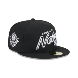 Fashion Brooklyn Nets Script Sided 59FIFTY Fitted Hat - KTGCaps - Baseball caps for various teams, purchased online at a discount