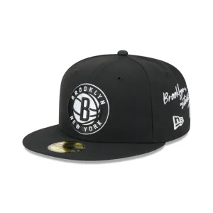 Hot Brooklyn Nets Team Verbiage 59FIFTY Fitted Hat - KTGCaps - Baseball caps for various teams, purchased online at a discount