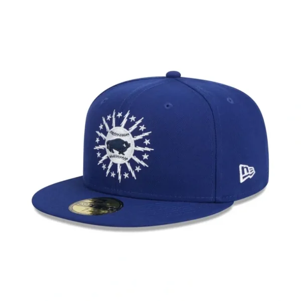 Fashion Buffalo Bisons Theme Night Blue 59FIFTY Fitted Hat - KTGCaps - Baseball caps for various teams, purchased online at a discount
