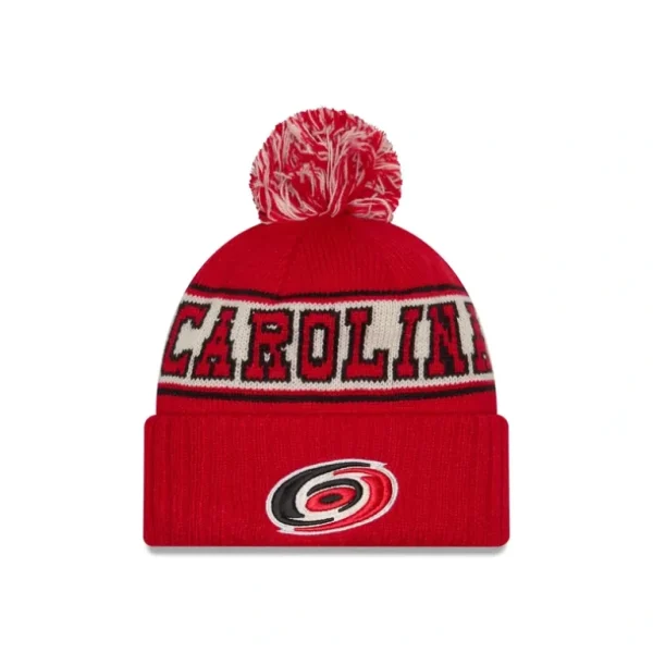 Shop Carolina Hurricanes Retro Pom Knit Hat - KTGCaps - Baseball caps for various teams, purchased online at a discount