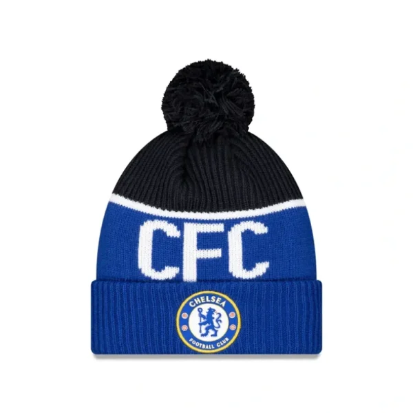 Flash Sale Chelsea FC Lion Crest Sport Blue Pom Knit Hat - KTGCaps - Baseball caps for various teams, purchased online at a discount