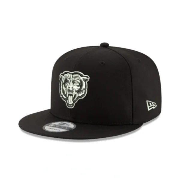 Outlet Chicago Bears Black and White 9FIFTY Snapback Hat - KTGCaps - Baseball caps for various teams, purchased online at a discount